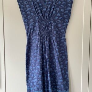 Mata Traders Blue Elephant Print Dress